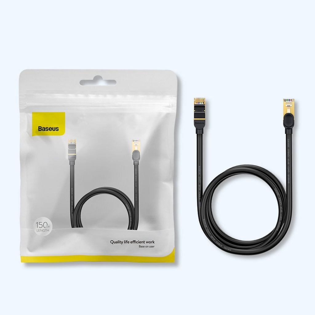 Baseus Speed Seven 10Gbps nettverkskabel RJ45 5m sort