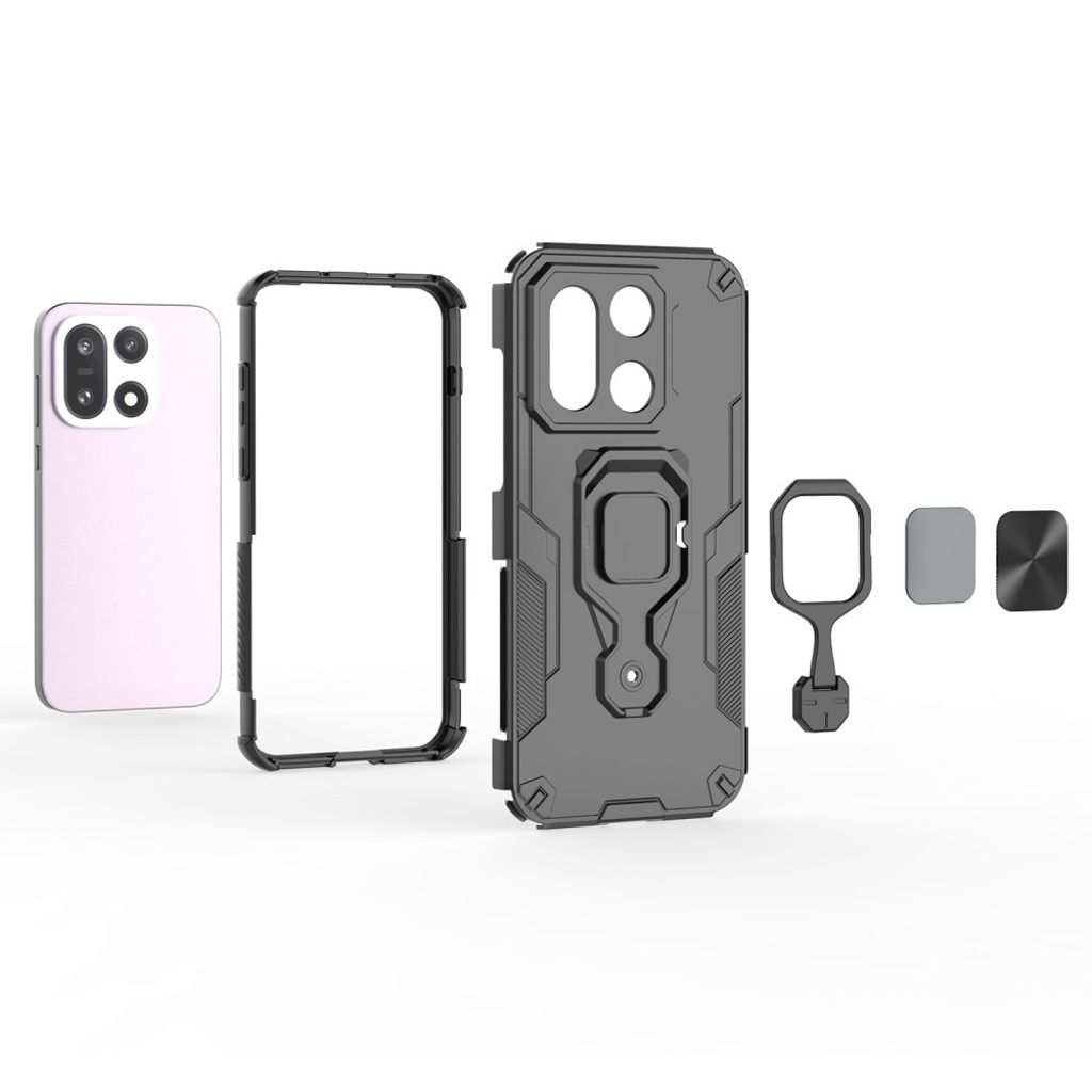 OnePlus 15 Cover med Roterbar Ring & Stativ - Mørkeblå