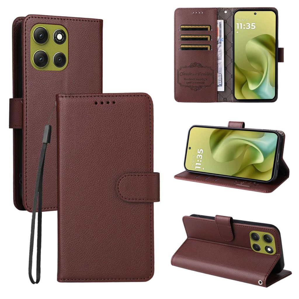 Motorola Moto G86 Power 5G / G86 5G Wallet Cover RFID Blocking – Brown