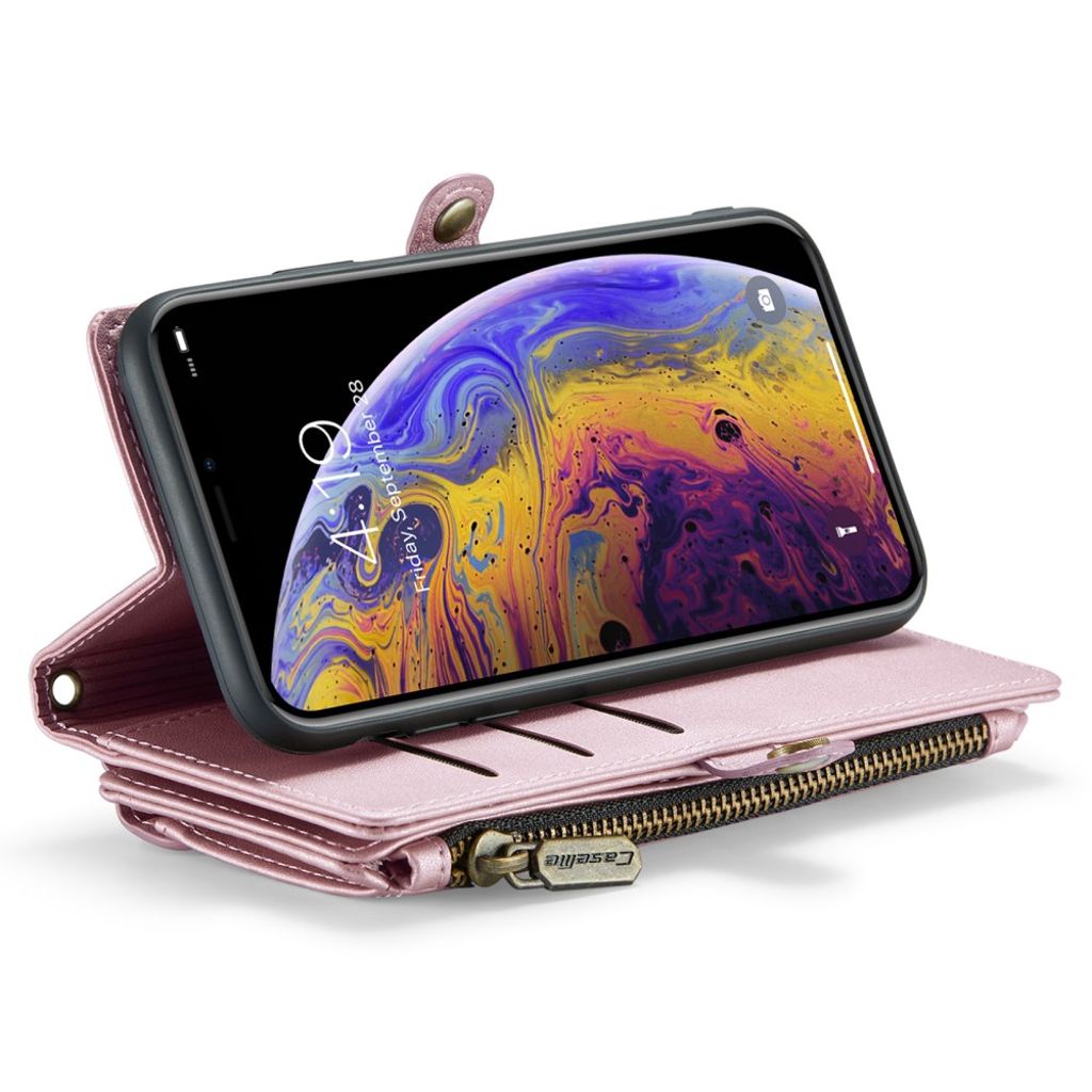 iPhone XS Max CaseMe C36 Pungetui RFID-blokerende - Lyserød