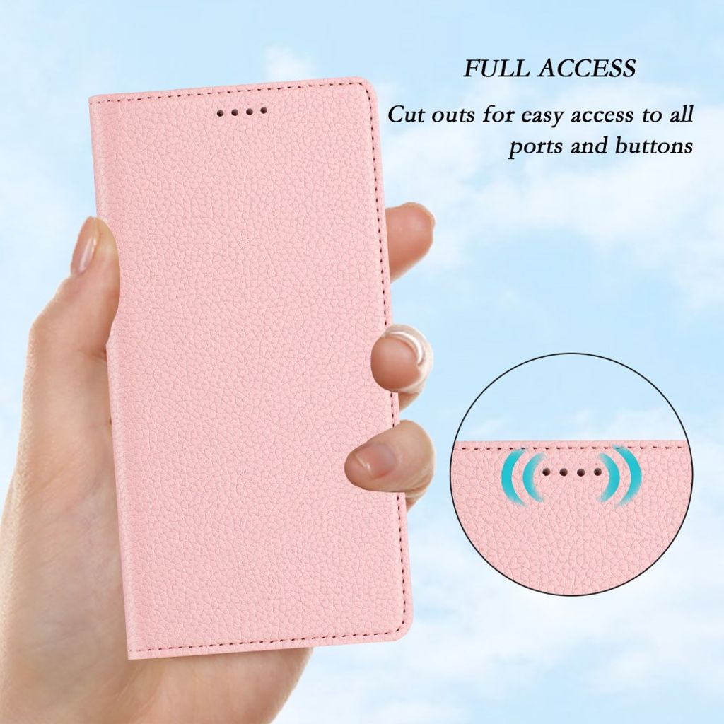 Nothing Phone (3) 5G Pungetui RFID-blokerende Litchi PU læder - Lyserød