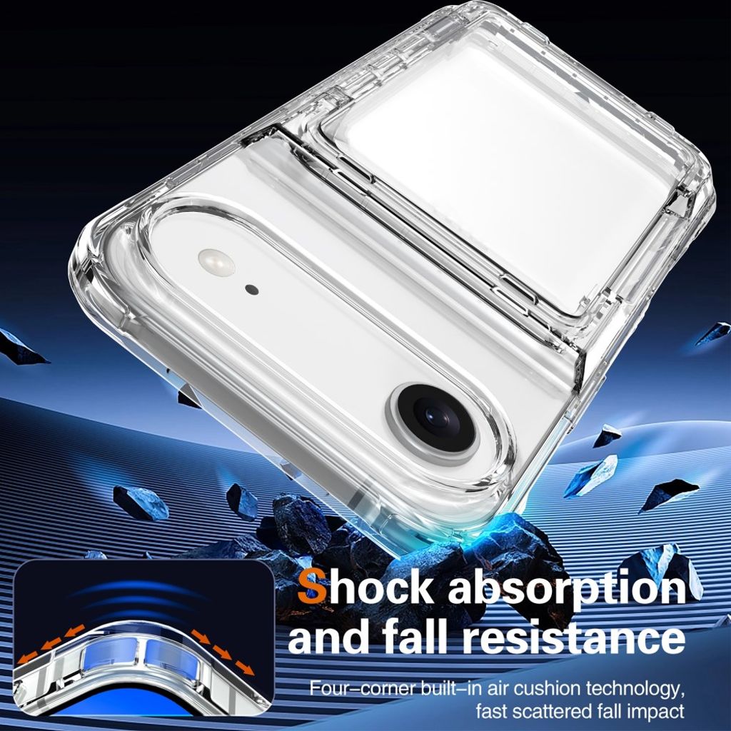 iPhone 17 Air Skal med Stativ och Kortfack - Transparent