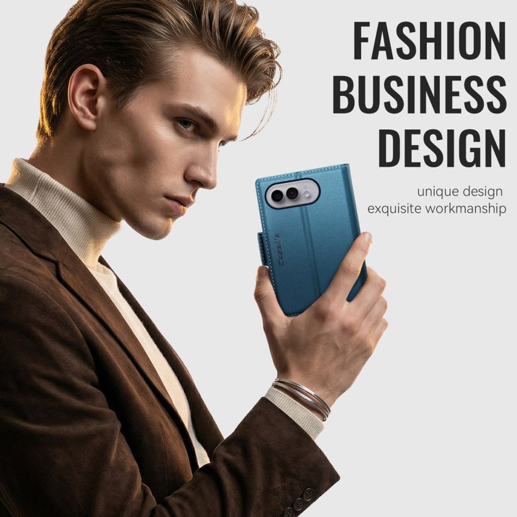CASEME iPhone Duo Lompakkokotelo RFID-suojauksella - Sininen