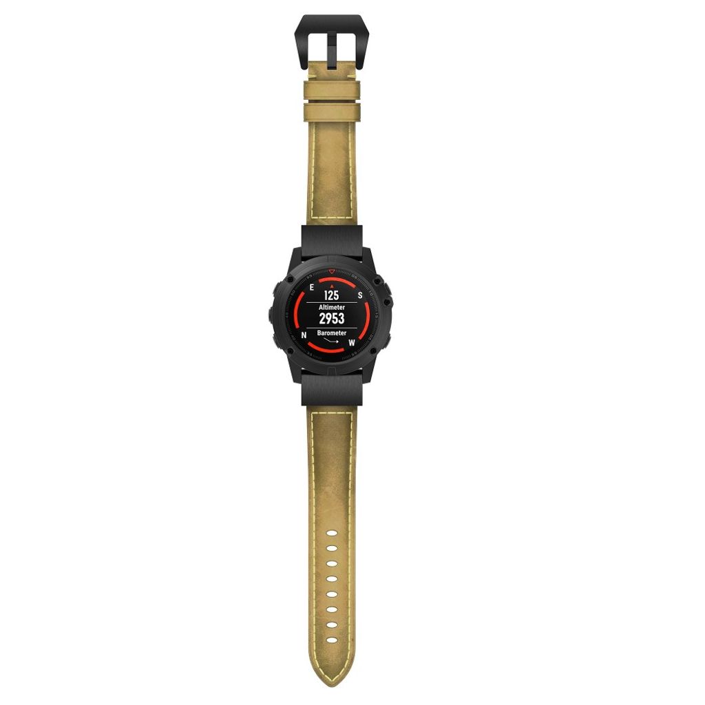 Garmin Fenix 5X Klokkereim i ekte skinn - Brun