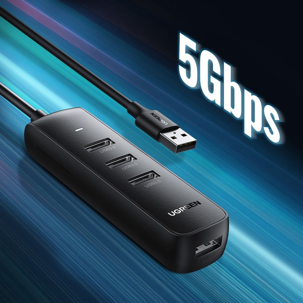 Ugreen HUB USB Type A splitter - 4x USB 3.2 Gen 1 svart (CM416 80657)