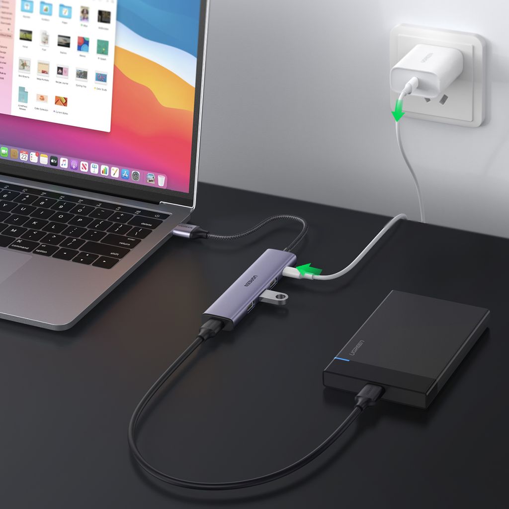 Ugreen USB HUB splitter - 4x USB 3.0 gray (CM473 20805)
