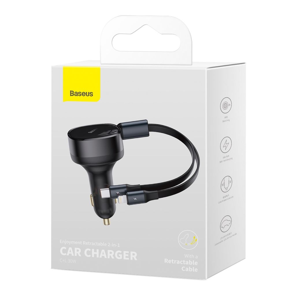 Baseus Enjoyment 2in1 billader 30W svart (CGTX000001)