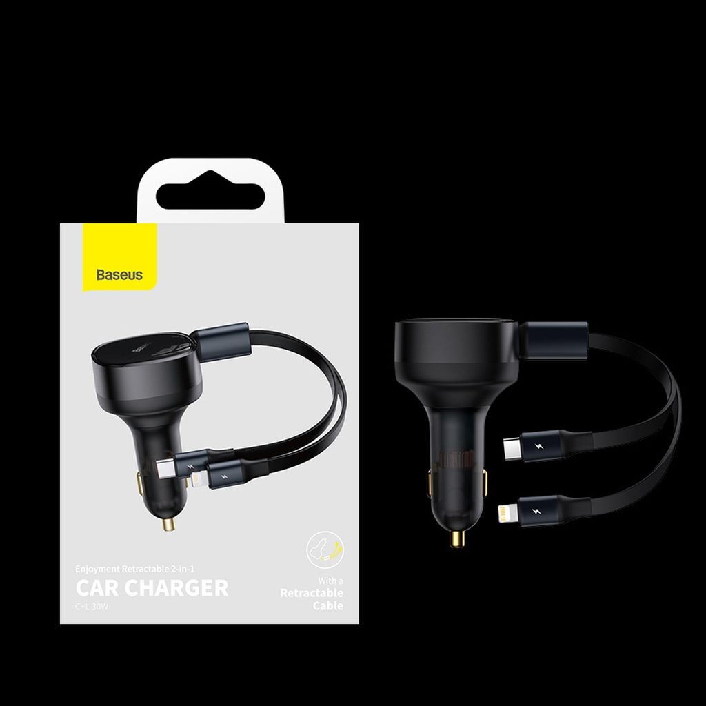 Baseus Enjoyment 2in1 billader 30W svart (CGTX000001)