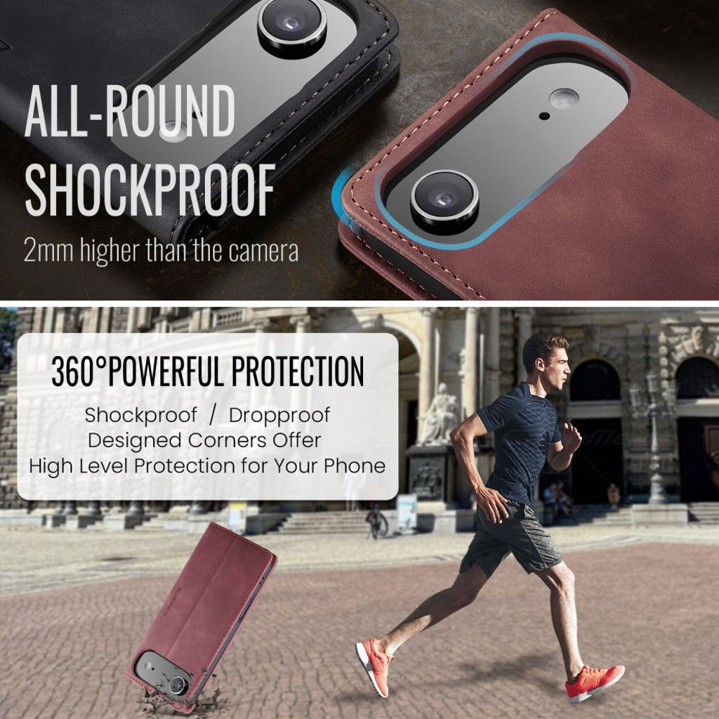 CASEME iPhone Air Pungetui med Kortplads - Rød