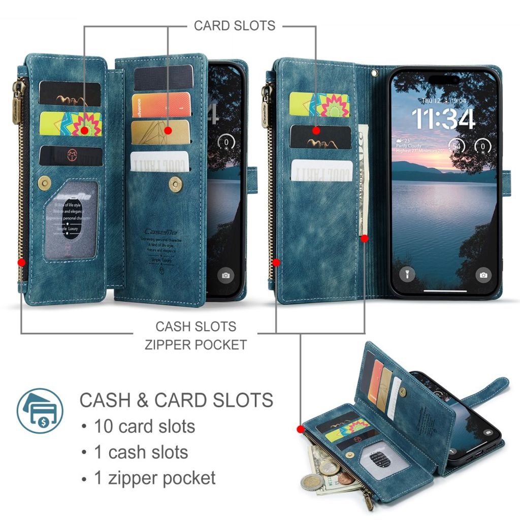 CASEME iPhone 17 Pro Max Etui med Stativ - Blå