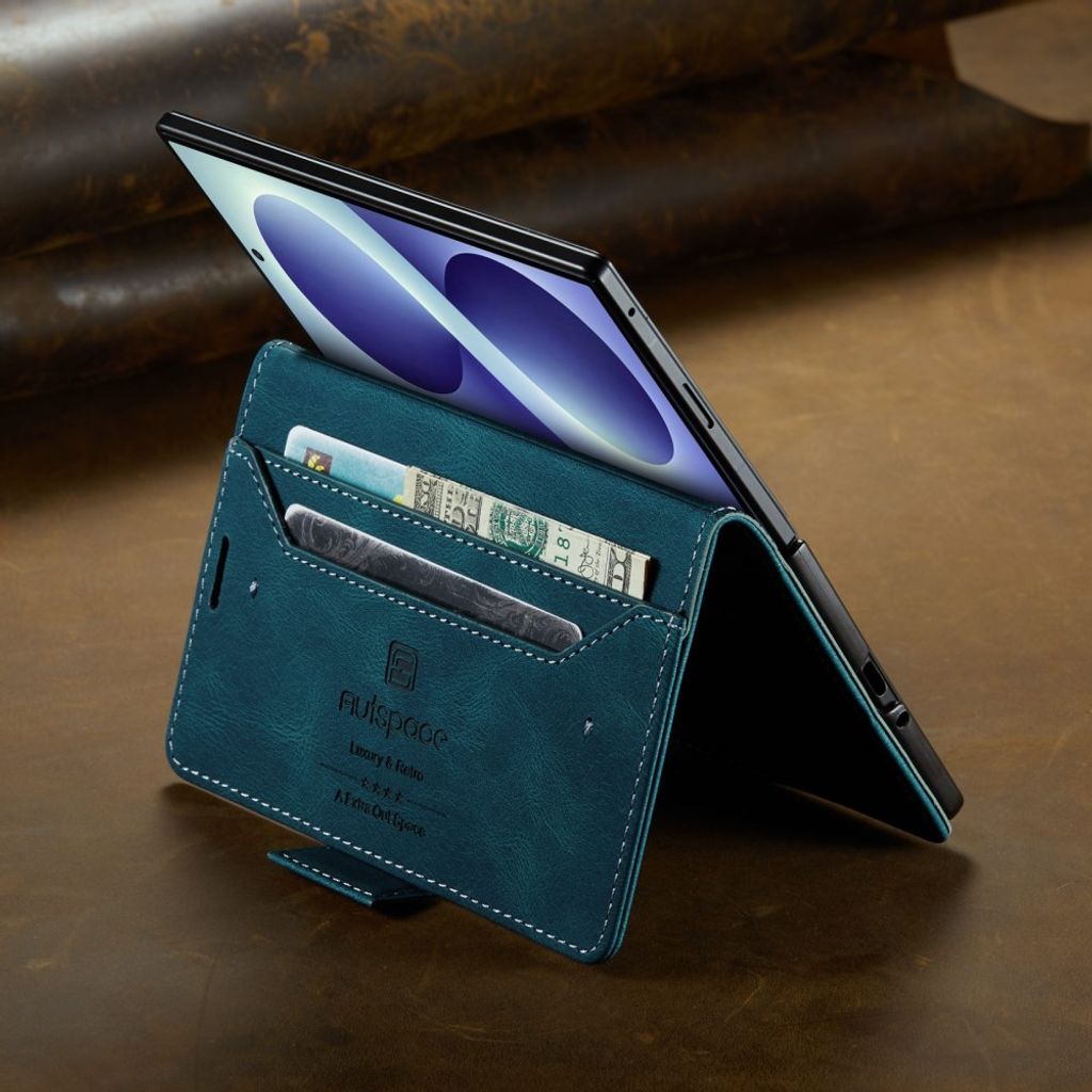 AUTSPACE Samsung Galaxy Z Fold8 Flip Cover i PU-læder med RFID-blokering - Blå