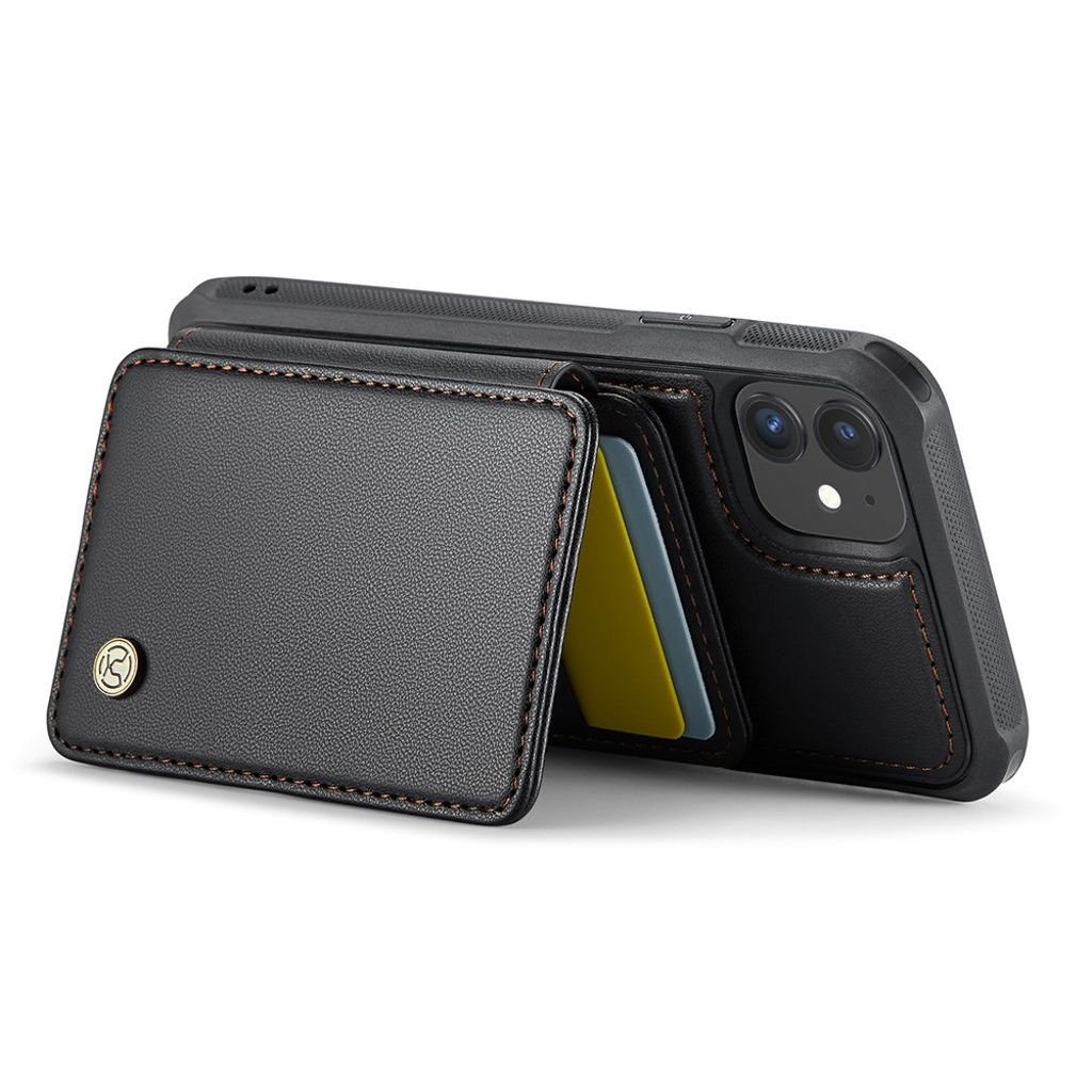 JEEHOOD iPhone 11 Lompakkokuori Irrotettava Korttipussi – Musta
