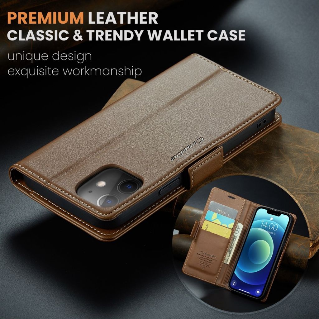 CASEME iPhone 12 / 12 Pro Etui med Kortplads - Brun