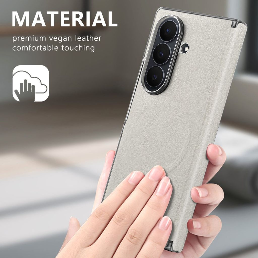 Samsung Galaxy Z Fold8 Ultra MagSafe Kuori PU-nahkaa - Beige