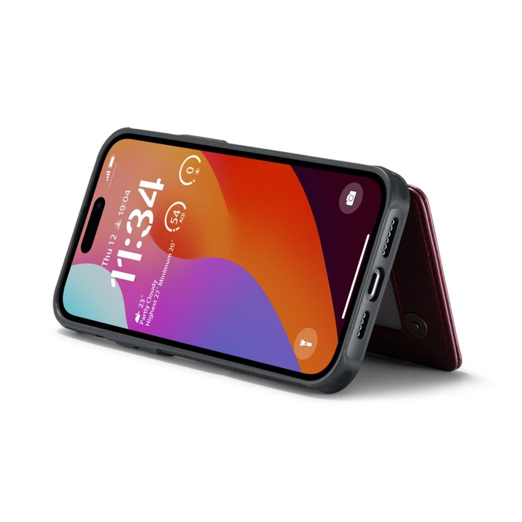 CASEME C22 Wallet Case RFID Blocking for iPhone 16 Pro Max – Red