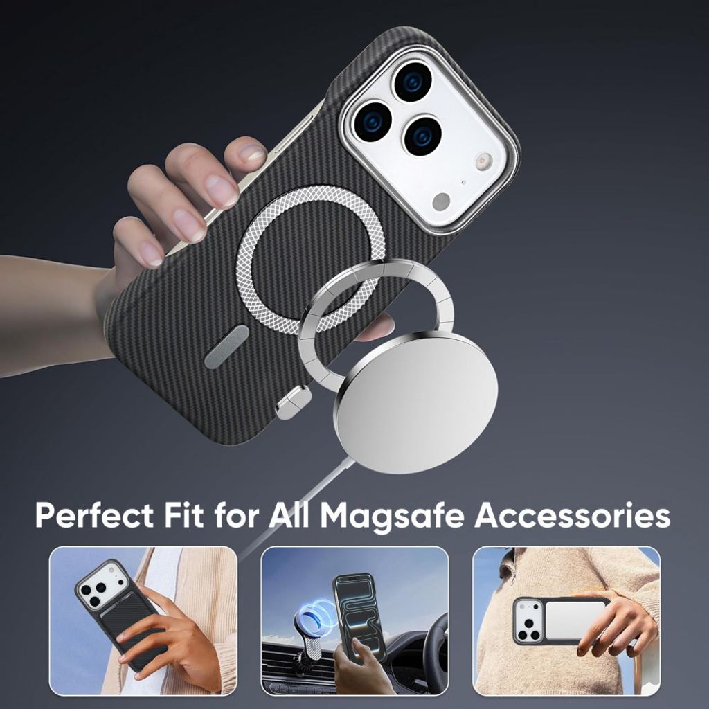 iPhone 18 Pro/17 Pro MagSafe Deksel Avtakbar Kortholder - Svart
