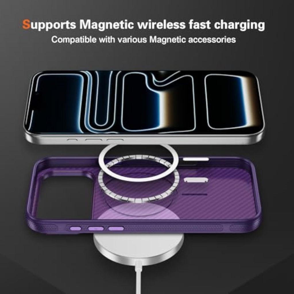 iPhone 18 Pro Max/17 Pro Max MagSafe-deksel Karbonfibertekstur - Lilla