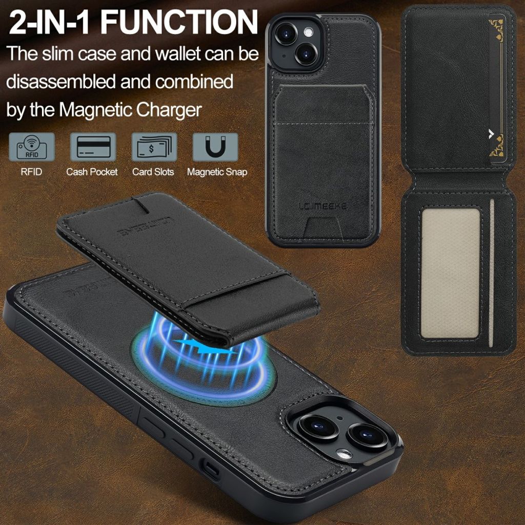 LC.IMEEKE iPhone 15 Plus Cover med MagSafe - Sort