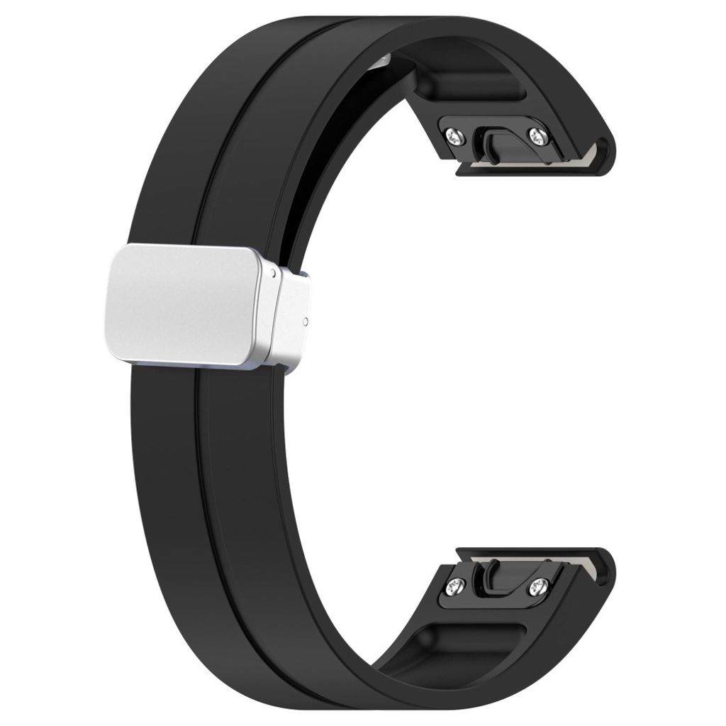 Garmin Fenix 7S etc. silicone watch strap - black