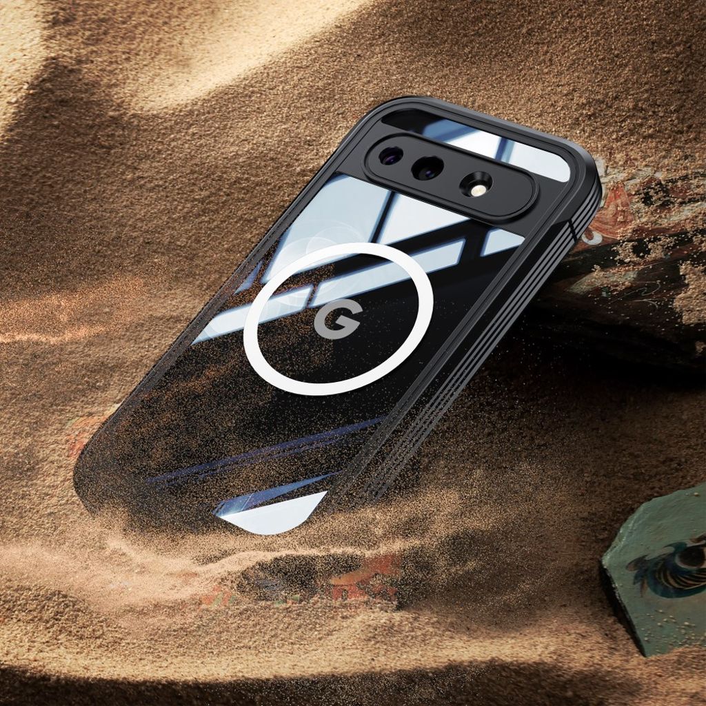 Google Pixel 10a MagSafe Skal med Härdat Glas Skärmskydd - Svart