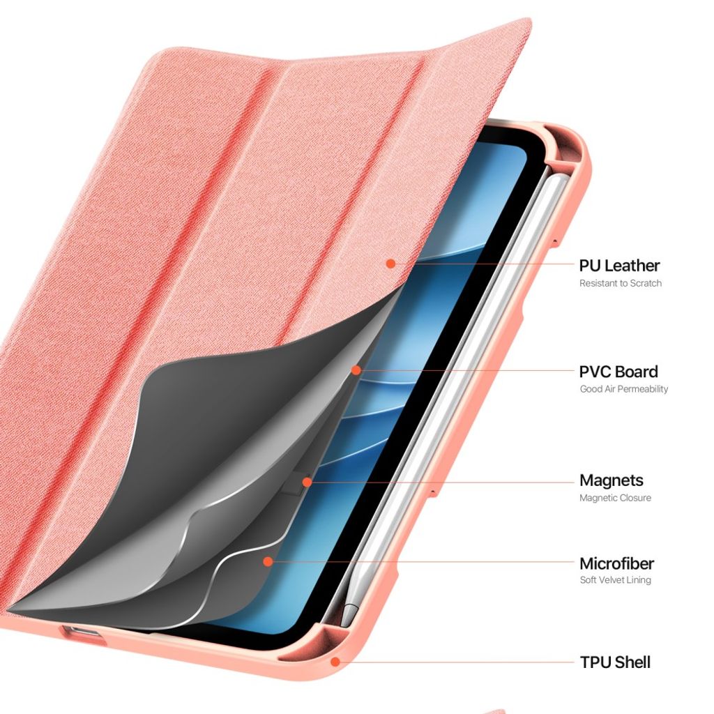 DUX DUCIS iPad Mini (2026) Tri-Fold Kuori - Vaaleanpunainen