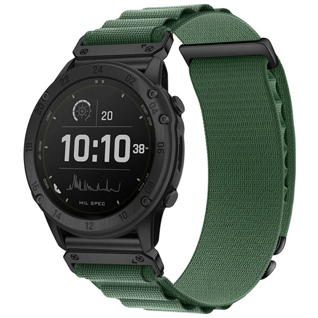 Garmin Fenix 8 Pro/Quatix 8/Tactix 8 47mm Nylon Sport Klockarmband - Grön