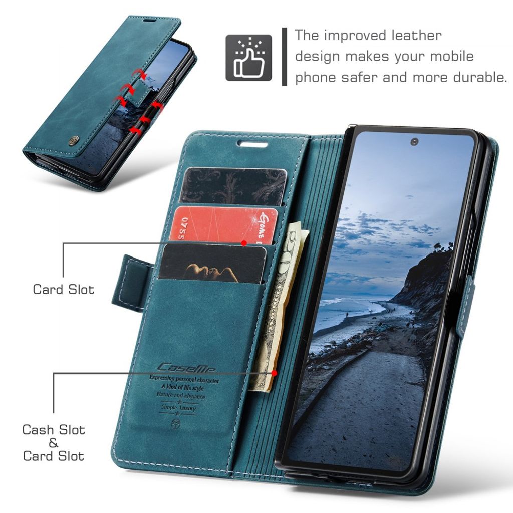 CASEME Samsung Galaxy Z Fold7 5G Plånboksfodral - Blå