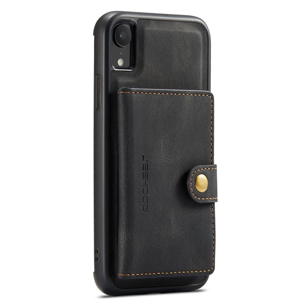 JEEHOOD Plånboksskal med Stativ för iPhone XR – Svart