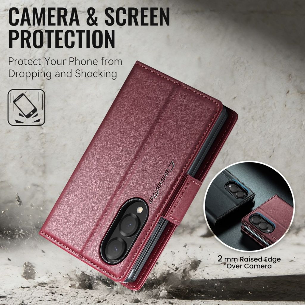 CASEME Samsung Galaxy Z Fold8 Flip Cover med RFID blokering - Rød