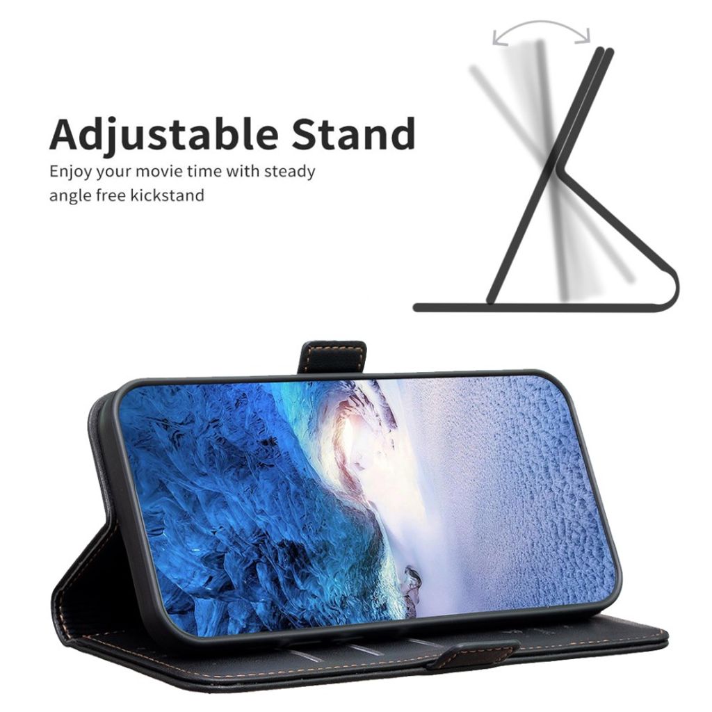 iPhone 18 Pro/17 Pro Lompakkokotelo magneettisella sulkimella - Musta