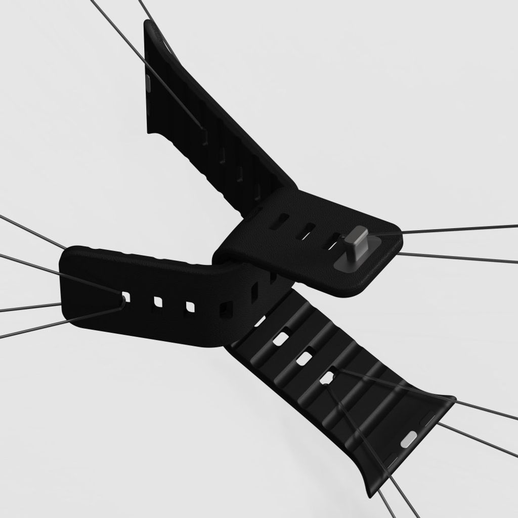 Apple Watch 42/41/40/38mm Klockarmband i texturerat silikon - Svart