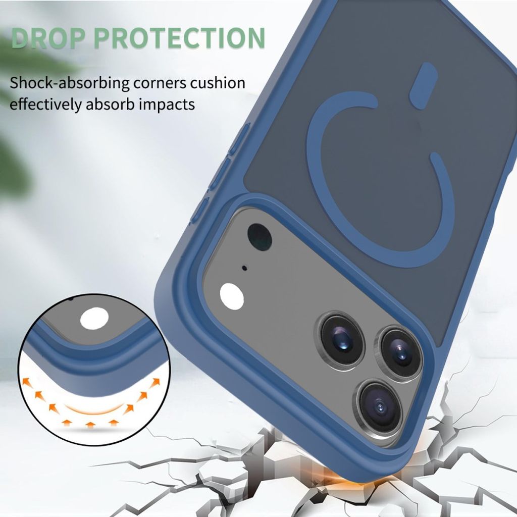 iPhone 18 Pro Max/17 Pro Max MagSafe TPU-deksel – blått