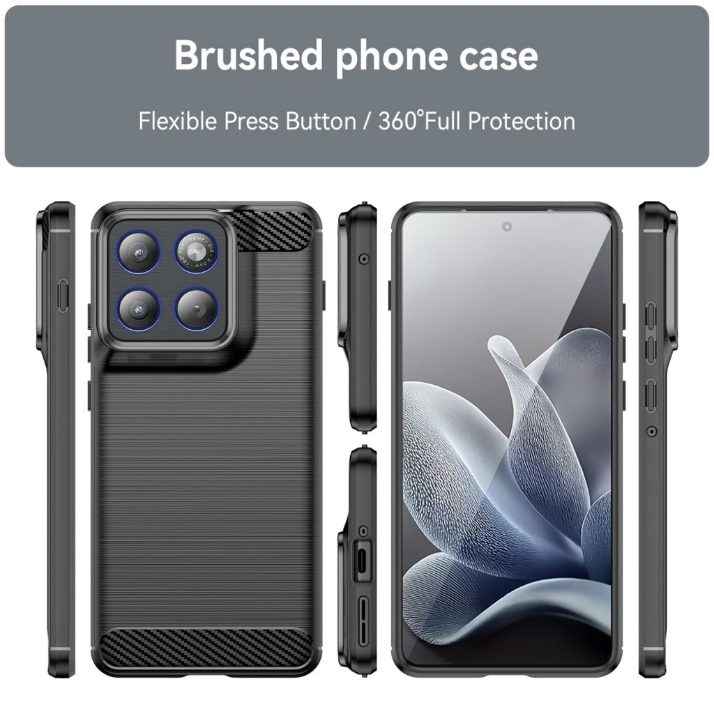 Motorola Edge 70 5G TPU Case Carbon Fiber Texture Brushed - Black