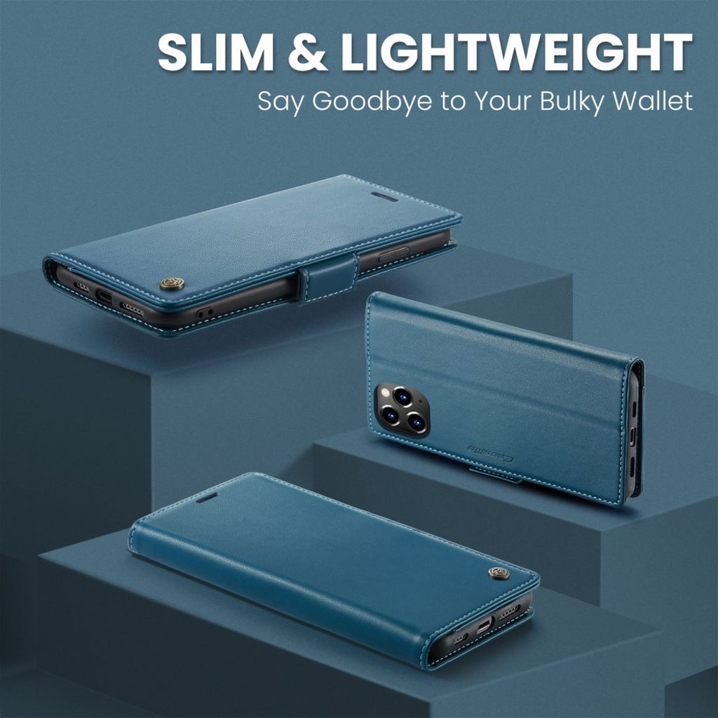 CASEME iPhone 11 Pro Max Plånboksfodral RFID-blockerande – Blå