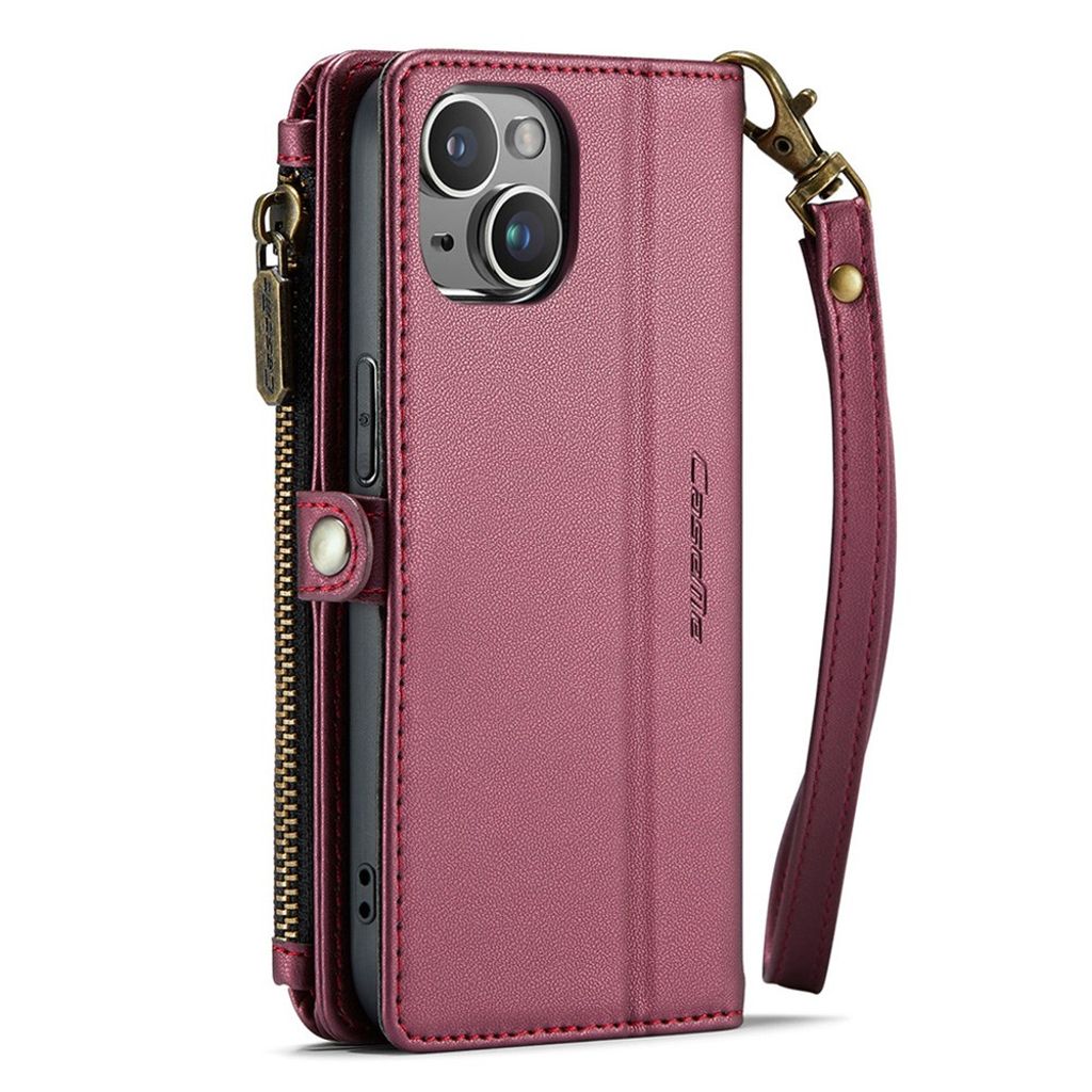 iPhone 13 Lompakkokotelo Korttipaikat - Viininpunainen