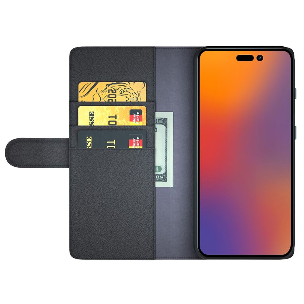 iPhone 14 Pro Max Wallet Cover - Black