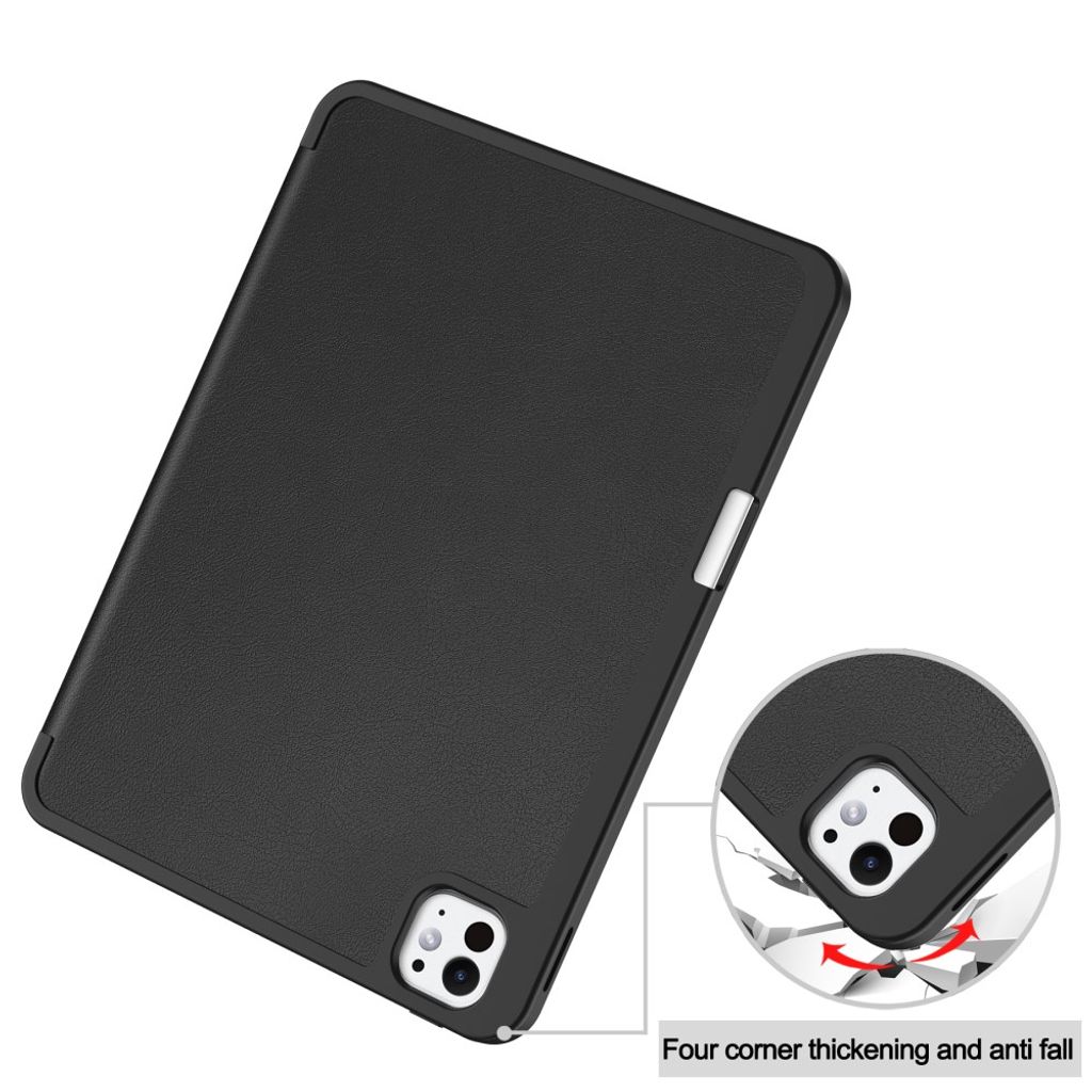 iPad Pro 11" 2025/2024 Tri-fold etui med holder for styluspenn - Svart