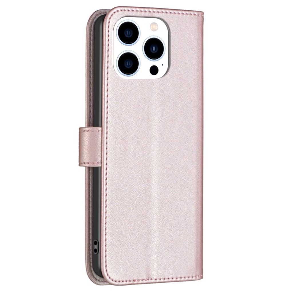 BINFEN COLOR iPhone 14 Pro Plånboksfodral Stativ - Roséguld