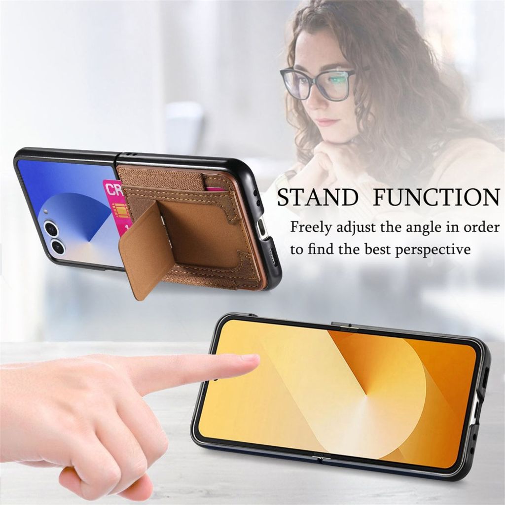 Samsung Galaxy Z Flip7 5G Skal med korthållare - Brun
