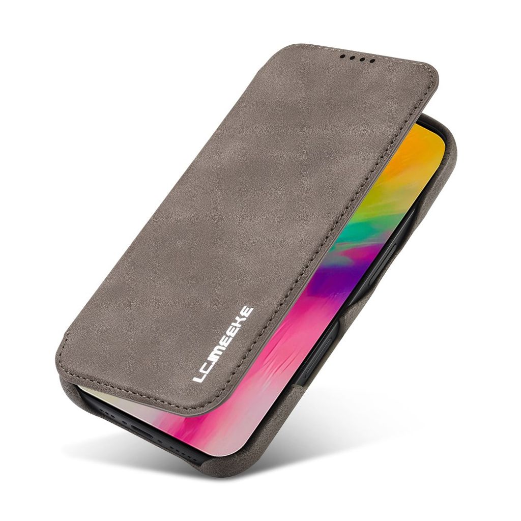 LC.IMEEKE iPhone 16 Plus Wallet Cover Card Holder Stand – Coffee