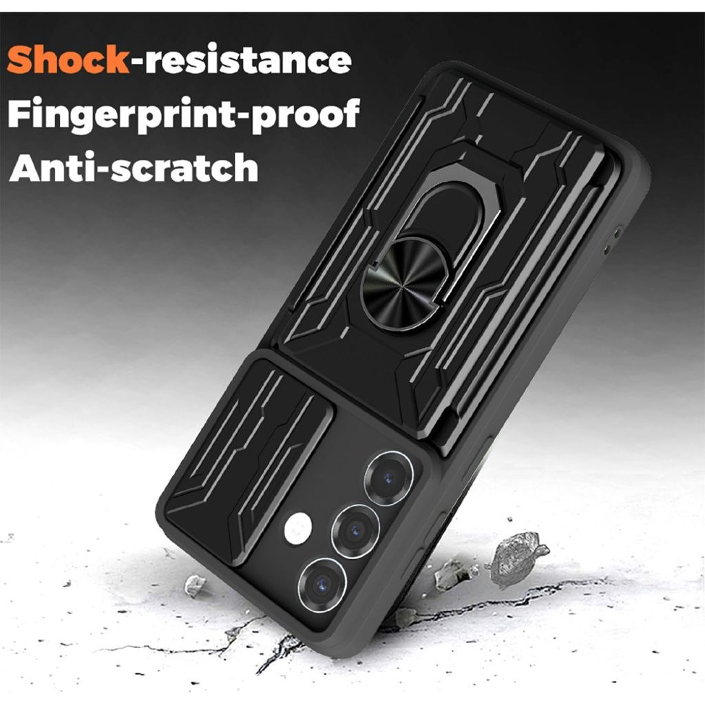 Samsung Galaxy A37 5G Skal korthållare, Stativ och Kameraskydd - Blå