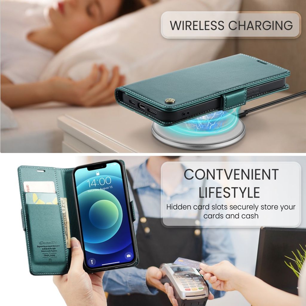 CASEME iPhone 12 Mini Wallet Cover with Stand - Green