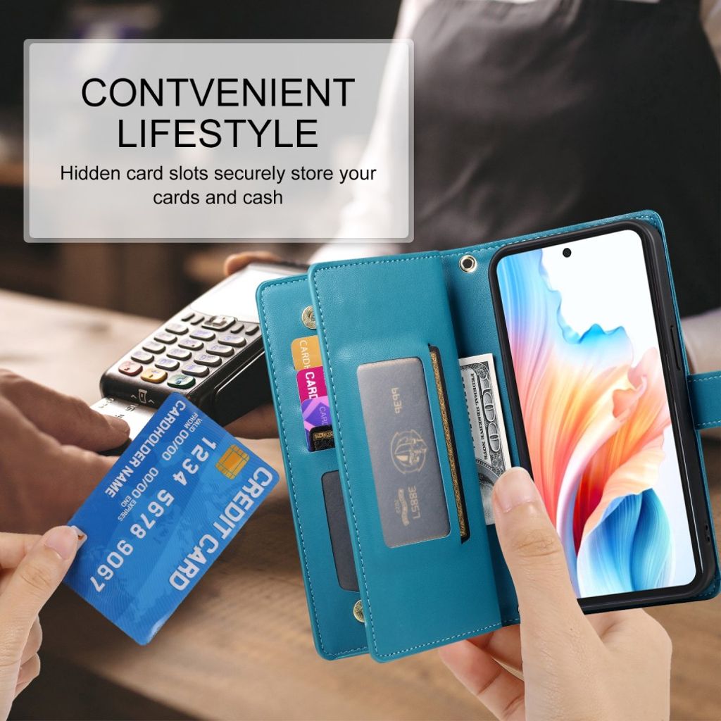 Samsung Galaxy S26 Lompakkokotelo kantohihnalla - Sininen