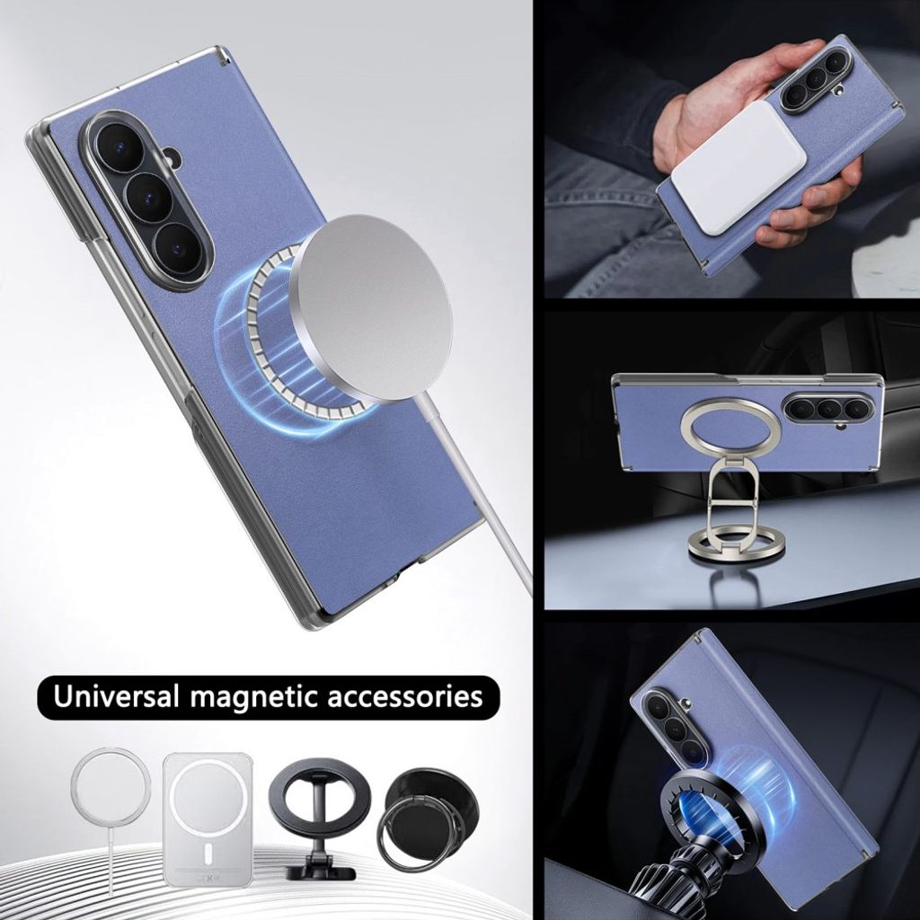 Samsung Galaxy Z Fold8 Ultra MagSafe Kuori PU-nahkaa - Sininen