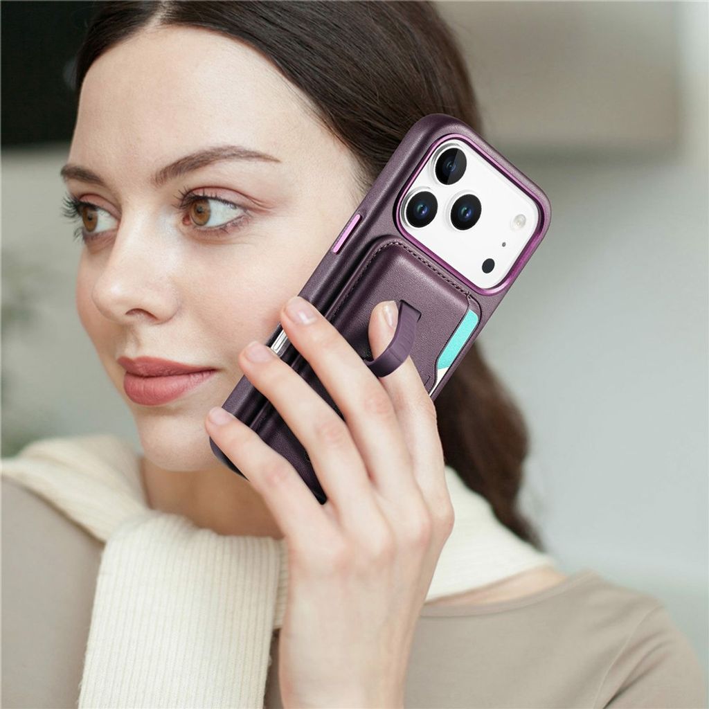 iPhone 18 Pro Max/17 Pro Max MagSafe Cover med aftagelig pung - Lilla