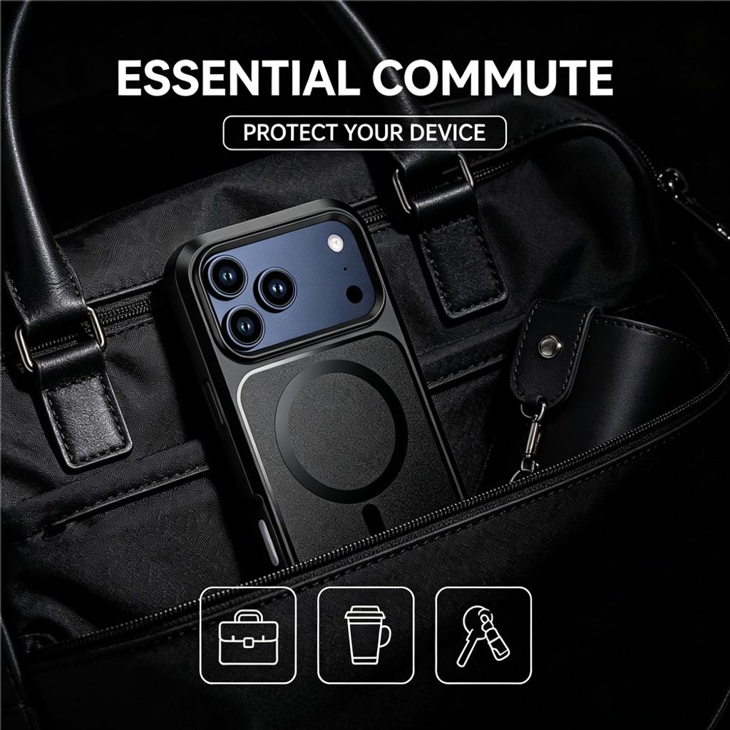 iPhone 18 Pro/17 Pro MagSafe Cover Stødsikkert - Sort