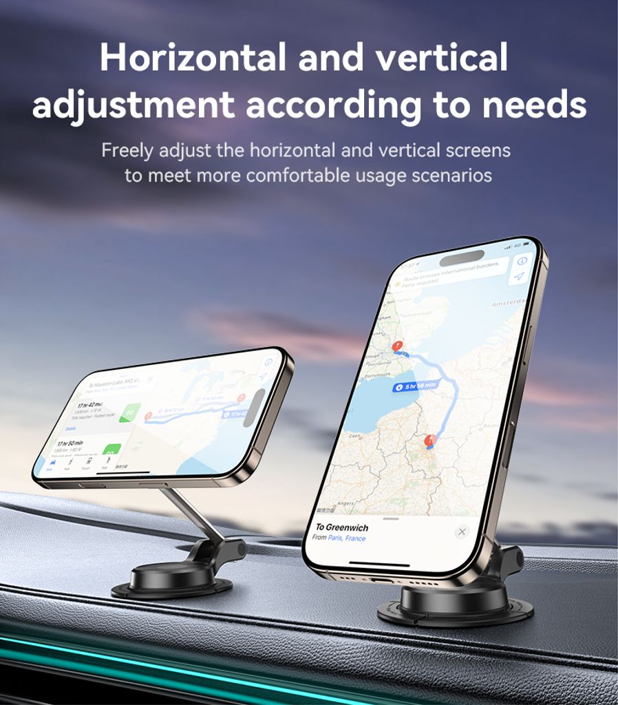 YESIDO C218 MagSafe-kompatibel bilhållare med dubbelaxlig vikning