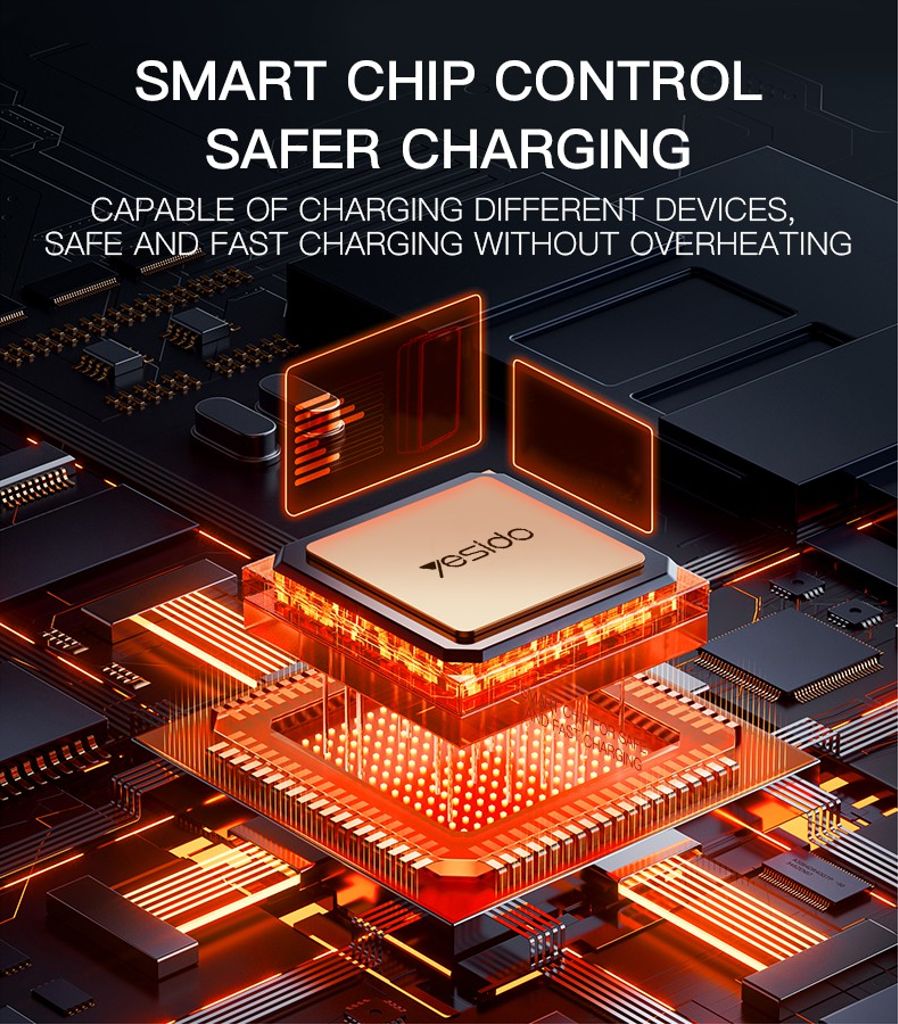 YESIDO CG11E Universal Laptop Oplader 65W Hurtig Oplader med 15 DC Stik