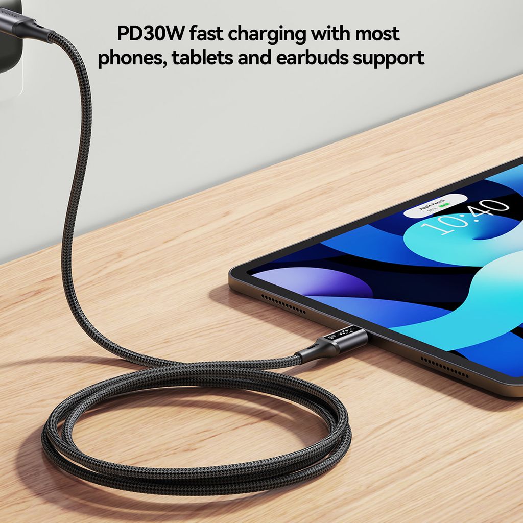 Joyroom S-A60 Pikalatauskaapeli USB-C - Lightning 30W – 1.2 m, Musta