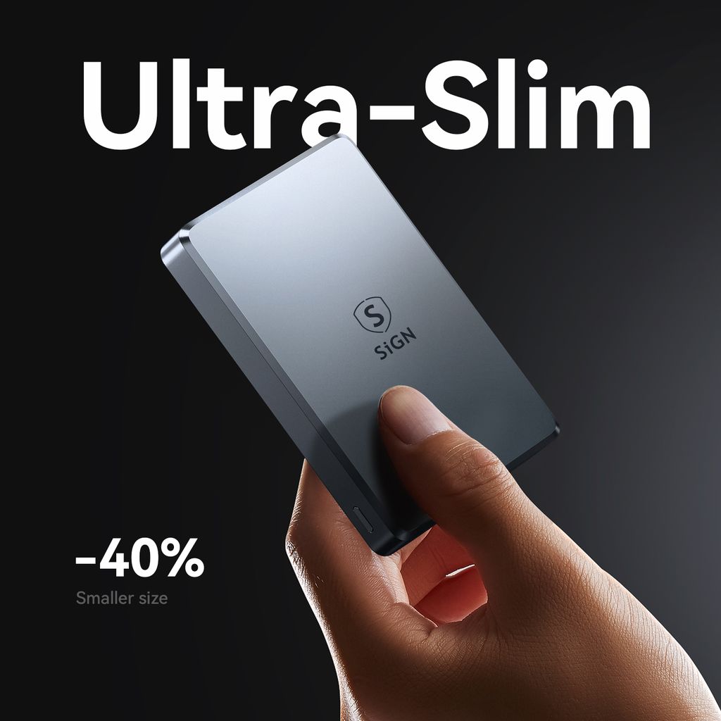 SiGN Ultratunn Magnetisk Powerbank 10000mAh, 22.5W – Grå